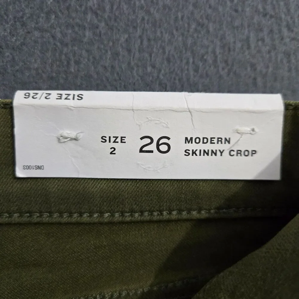 LOFT Women 26/2 Green Low Rise Modern Skinny Crop Raw Hem Jeans - Picture 16 of 16